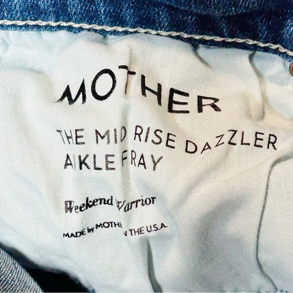 MOTHER jeans The Mid Rise Dazzler Ankle Fray jeans distressed women size 27 - Picture 3 of 11